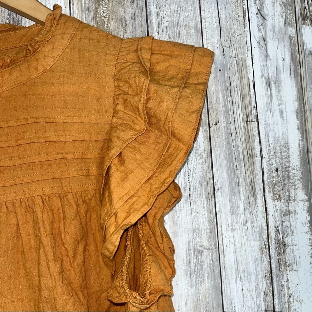 Entro Orange/Brown Cap Sleeve Blouse - Picture 2 of 5